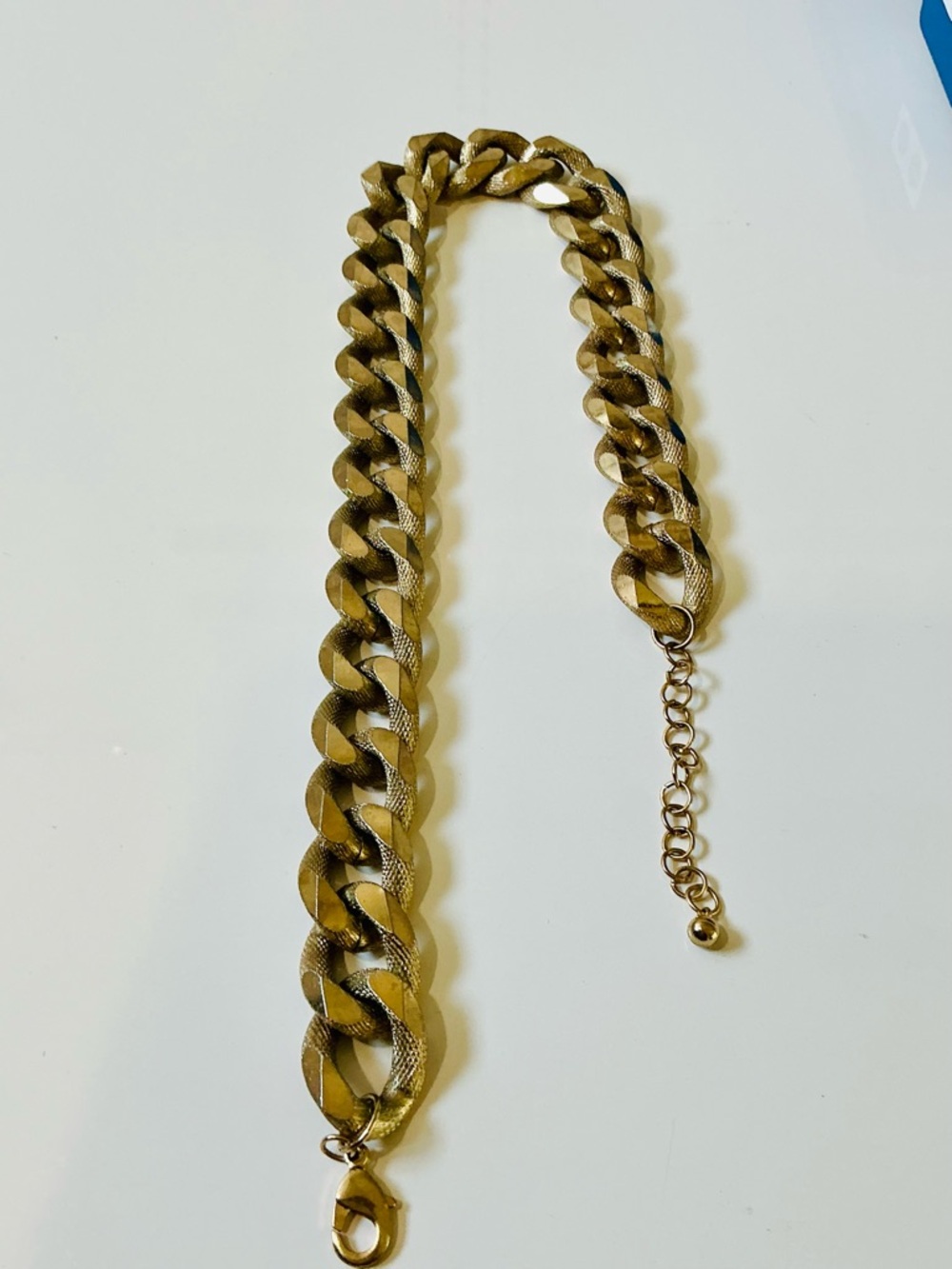 Chunky Cuban Gold-Tone Chain Necklace Festival Bohemian Casual EUC Classic - Picture 10 of 13